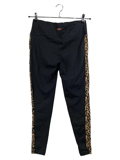 Buffalo Damen Jogginghose Schwarz Gr. 36, S Leopardenmuster Baumwolle