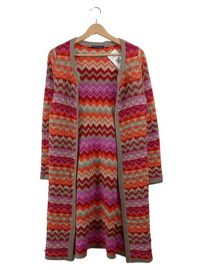 CMP Damen Strickjacke Lang Gr. 38 M Mehrfarbig Geometrisch Casual