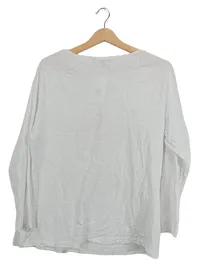 Christian Materne Damen Langarmshirt Weiß Gr. 44 XXL Print Strass Casual 2