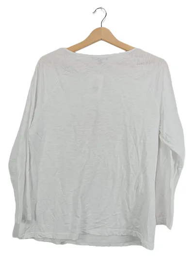 Christian Materne Damen Langarmshirt Weiß Gr. 44 XXL Print Strass Casual