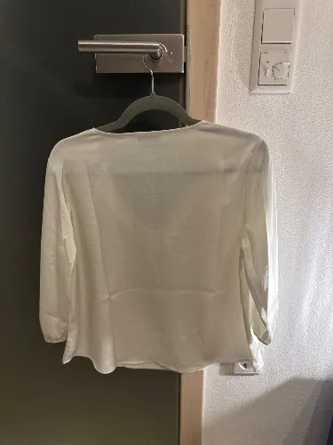 Anna Field Damen Bluse Weiß Gr. 36 S V-Ausschnitt 3, 4-Arm Klassisch 3