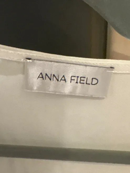 Anna Field Damen Bluse Weiß Gr. 36 S V-Ausschnitt 3, 4-Arm Klassisch 5