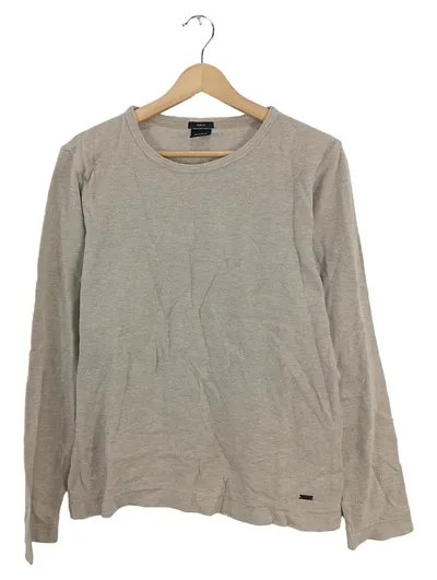 HUGO BOSS Herren Pullover Waffelstrick Beige Gr. 48 M Casual