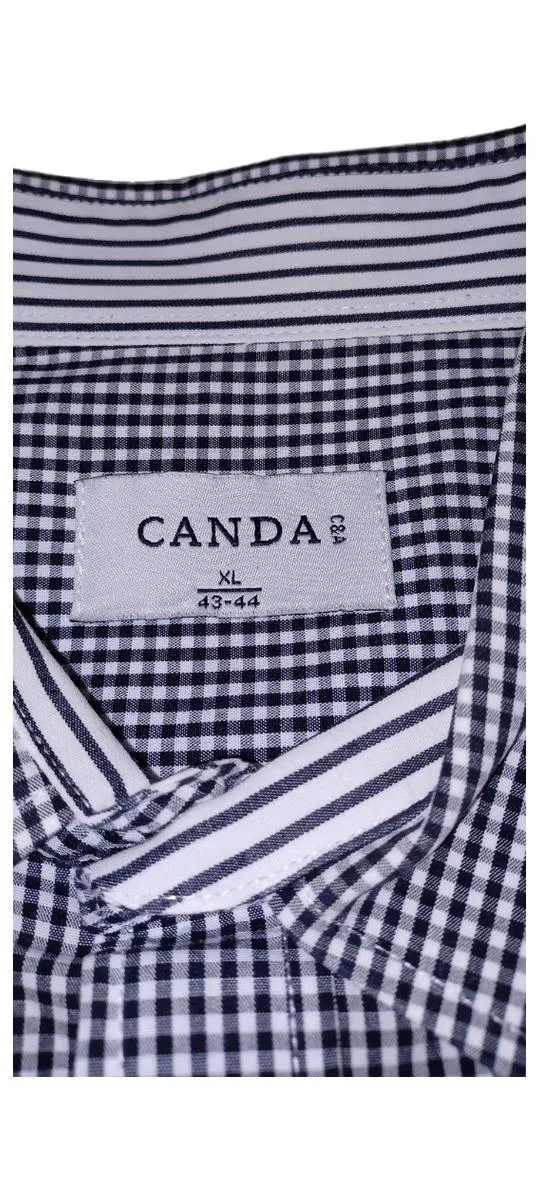 Canda Herren Business Hemd Schwarz Kariert Gr. 52 XL Langarm 2