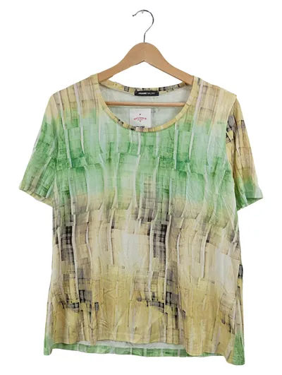 FRANK WALDER Damen T-Shirt Gr. 44 XXL Mehrfarbig Abstrakt Viskose Casual