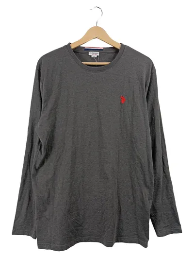 U.S. Polo Assn. Herren Langarmshirt Gr. 52, XL Grau Casual Logo Baumwolle