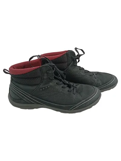 ECCO Sneaker high Damen Schuhe Schwarz Gr. 37 Leder Casual Freizeit