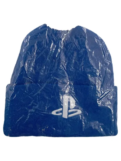 PlayStation Mütze mit Bommel Blau Casual Polyacryl Herren