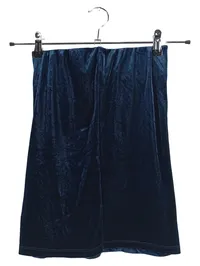 ABOUT YOU Minirock Damen Gr. 36 Blau Samt-Optik Raffung Schnallen 3