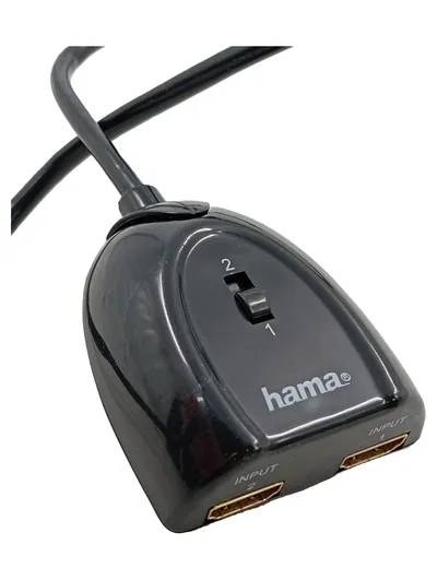 Hama HDMI Switch 2x1 Umschalter Video Verteiler 2 Eingänge Schwarz 00122224