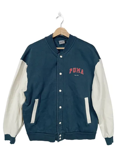 PUMA Herren Blouson College Jacke Blau Gr. 50 L Baumwolle Sportlich