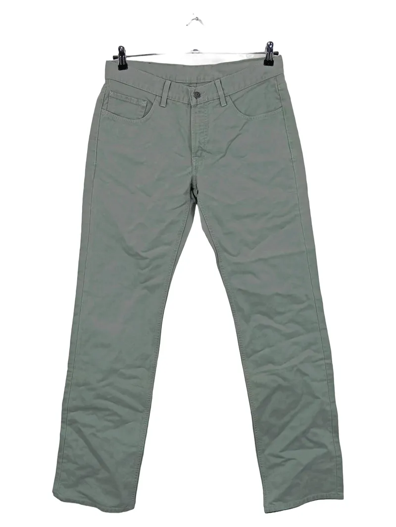 Baldessarini Herren Stoffhose Chino Gr. 34 W34 Grün Khaki Baumwolle 1