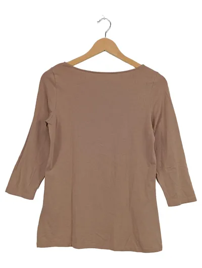 Hallhuber Basic Damen Pullover Shirt Braun Gr. 38 M 3/4-Arm