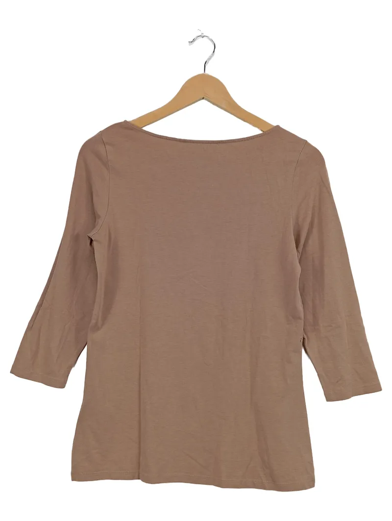 Hallhuber Basic Damen Pullover Shirt Braun Gr. 38 M 3/4-Arm 2