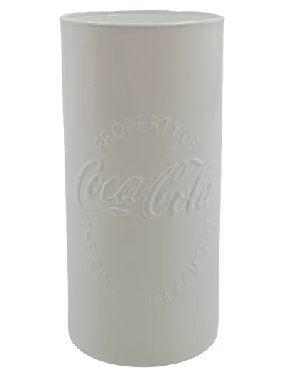 Coca-Cola Fan Becher Trinkglas Weiß 300ml Retro Logo Glas