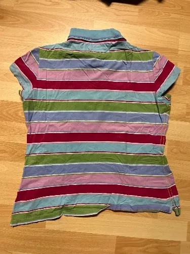 Tommy Hilfiger Damen Poloshirt Gestreift Slim Fit Gr. XXL Mehrfarbig