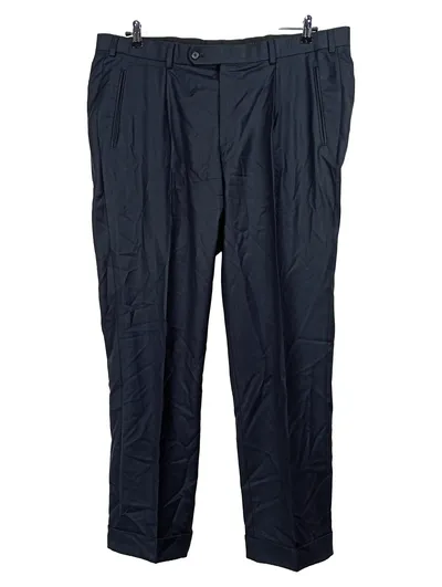 Hiltl Herren Anzughose Bundfaltenhose Blau Gr. 28 (W42 L32) Wolle