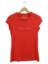 Calvin Klein Damen T-Shirt York Logo Rot Gr. 36 S Strass Casual 1