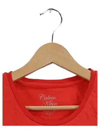 Calvin Klein Damen T-Shirt York Logo Rot Gr. 36 S Strass Casual 3