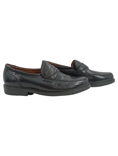 Sioux Herren Slipper Leder Schwarz Gr. 43 Klassisch Business Extraweit XXL