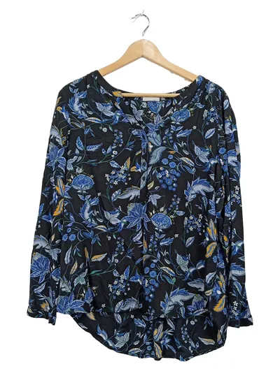 Street One Damen Bluse Langarm Blumenmuster Viskose Mehrfarbig Gr. 42 XL