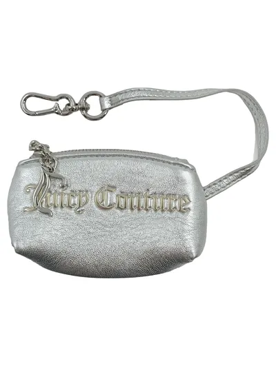 Juicy Couture Geldbörse Damen Silber Metallic Münzetui Täschchen