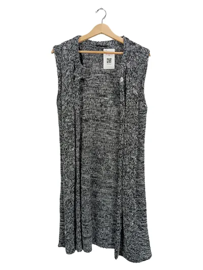 OKAY Damen Strickweste Leichte Weste Gr. 44 XXL Grau Meliert Casual