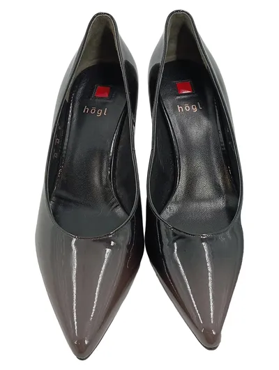 Högl Damen Pumps Lackleder Schwarz Elegant Klassisch Gr. 37