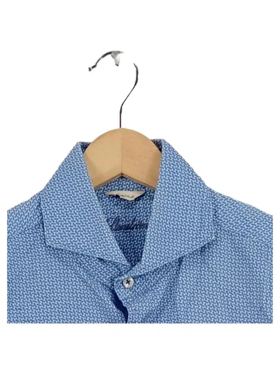 Stenströms Freizeithemd Herren Gr. 48 M Blau Gemustert Langarm