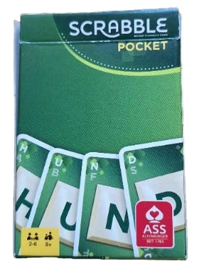 Scrabble Pocket Kartenspiel ASS Altenburger Reisespiel Wortspiel ab 8 Jahre