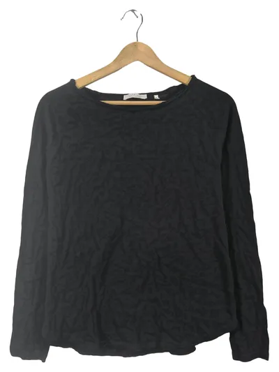Rich & Royal Damen Pullover Schwarz Gr. 36 S Langarm Basic Baumwolle Rundhals