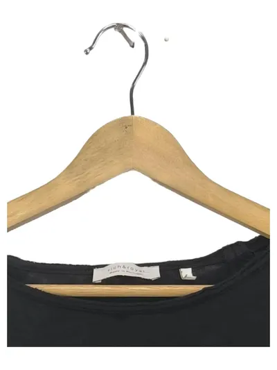 Rich & Royal Damen Pullover Schwarz Gr. 36 S Langarm Basic Baumwolle Rundhals