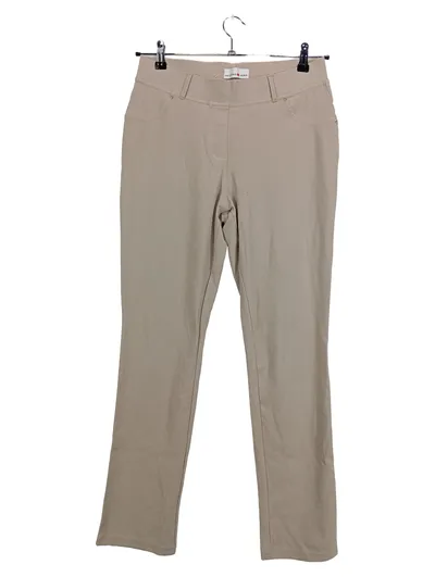 Helena Vera Stoffhose Damen Beige Gr. 42 W33 XL Casual Strass