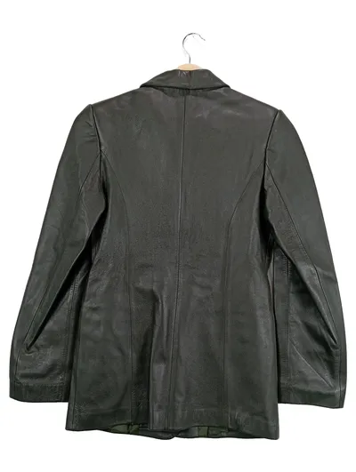 Esprit Damen Lederjacke Blazer Schwarz Gr. 36 Klassisch