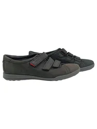 ECCO Sneaker low Herren Schwarz Gr. 39 Leder Klettverschluss Casual 1