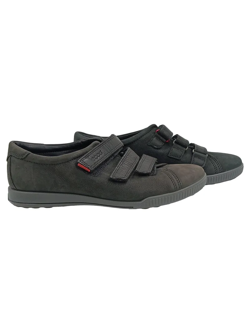 ECCO Sneaker low Herren Schwarz Gr. 39 Leder Klettverschluss Casual 1