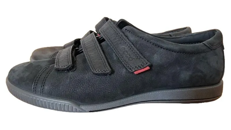 ECCO Sneaker low Herren Schwarz Gr. 39 Leder Klettverschluss Casual 4