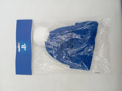 PlayStation Mütze mit Bommel Beanie Blau Logo Wintermütze Herren Casual