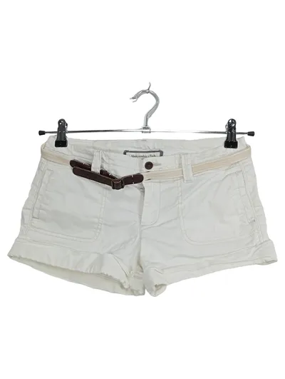 Abercrombie & Fitch Damen Shorts Weiß Gr. 38 W29 Casual Baumwolle