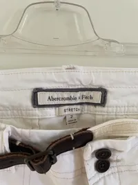 Abercrombie & Fitch Damen Shorts Weiß Gr. 38 W29 Casual Baumwolle 3