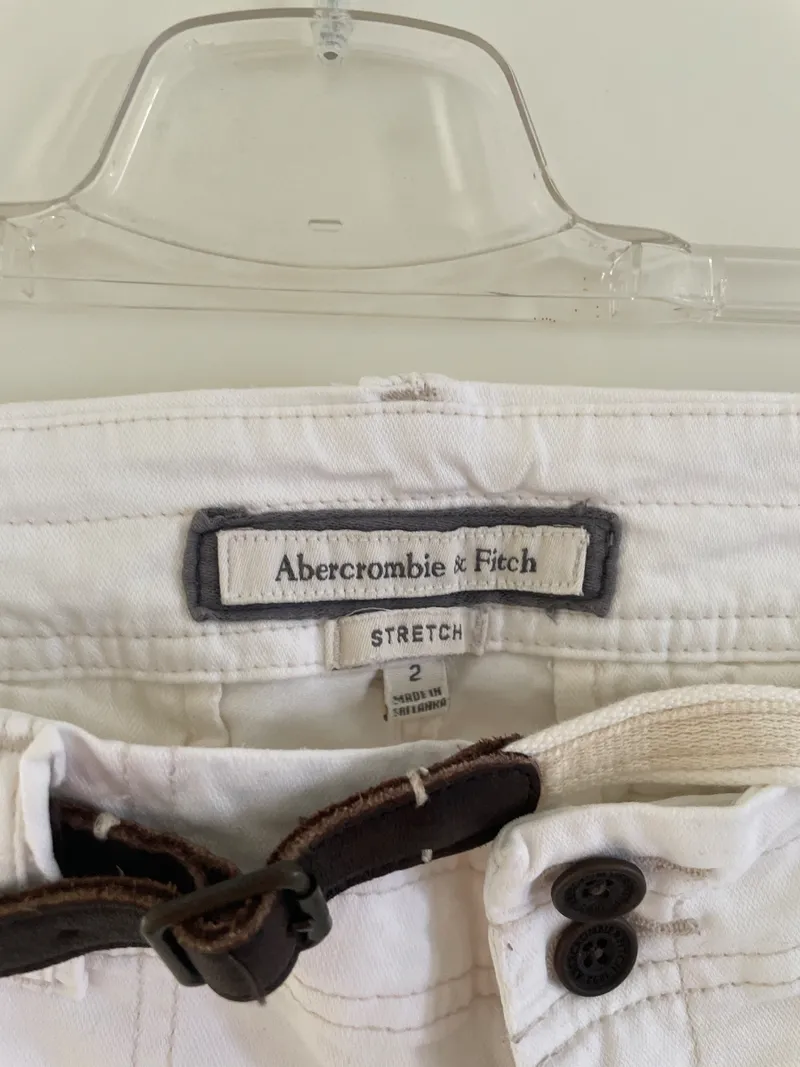 Abercrombie & Fitch Damen Shorts Weiß Gr. 38 W29 Casual Baumwolle 3