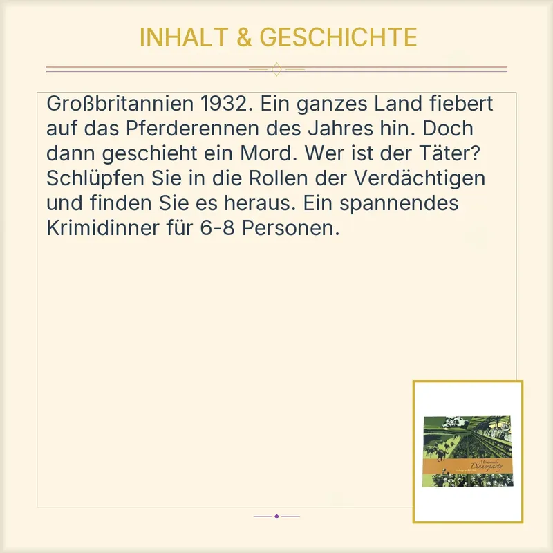 Mörderische Dinnerparty Galopp in den Tod Krimidinner Blaubart Verlag 4