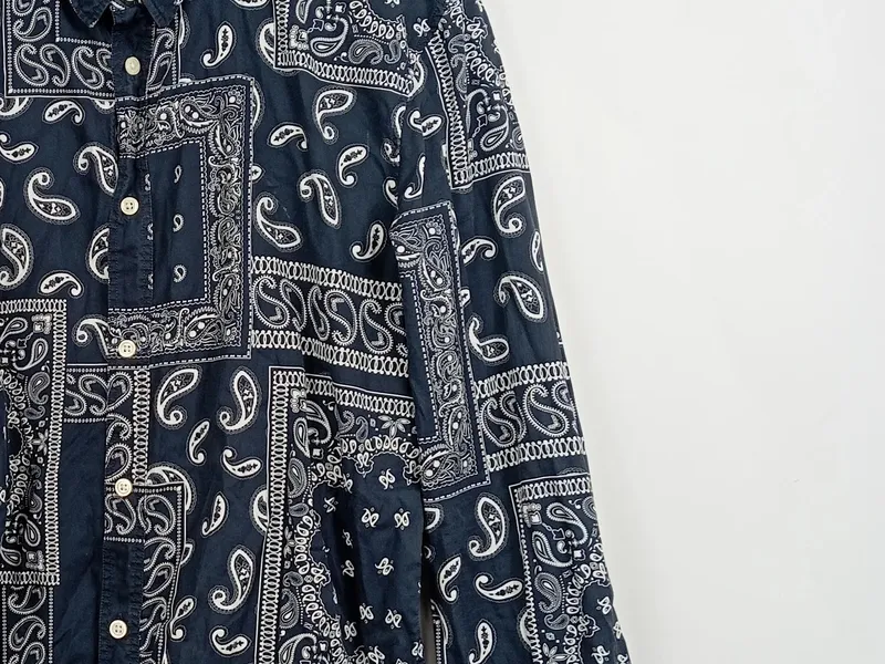 DRYKORN Freizeithemd Herren Gr. 50 L Blau Paisley Langarm Baumwolle 3