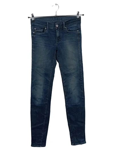 7 For All Mankind Damen Jeans Slim Fit W26, 34 Blau Denim Used Look