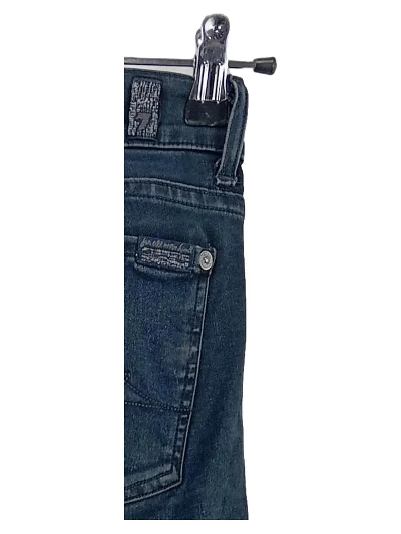 7 For All Mankind Damen Jeans Slim Fit W26, 34 Blau Denim Used Look 2