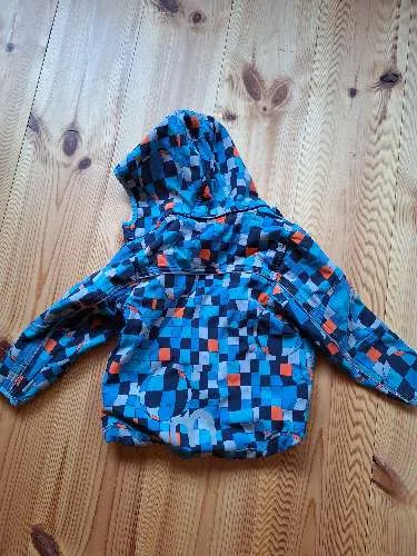 Minymo Kinder Outdoorjacke Softshell Gr. 104 Kariert Blau Orange