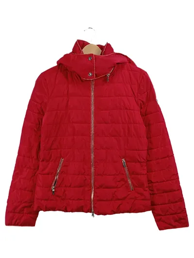 Armani Jeans Steppjacke Damen Rot Gr. 44 XXL Kapuze Casual