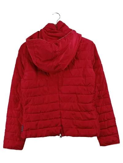 Armani Jeans Steppjacke Damen Rot Gr. 44 XXL Kapuze Casual