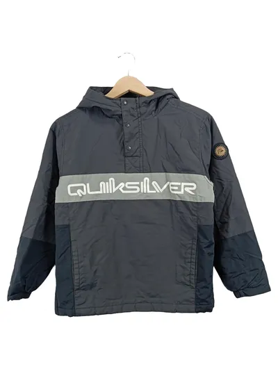 Quiksilver Windjacke Anorak Jungen Gr. 152 Grau Sportlich Logo-Print