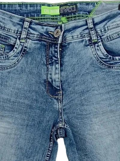 CECIL Damen Jeans Straight Leg Denim Love W28 L29 Blau Stretch